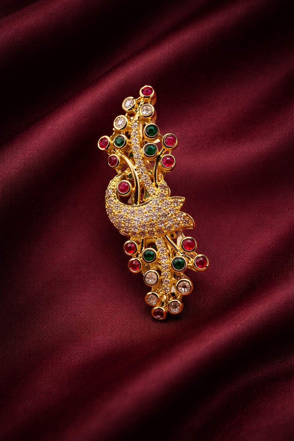 Multi-Color Gold-Plated Brooch