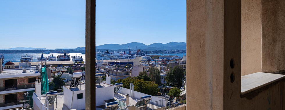 Stunning view to seaport with blue water and sky from our Construction