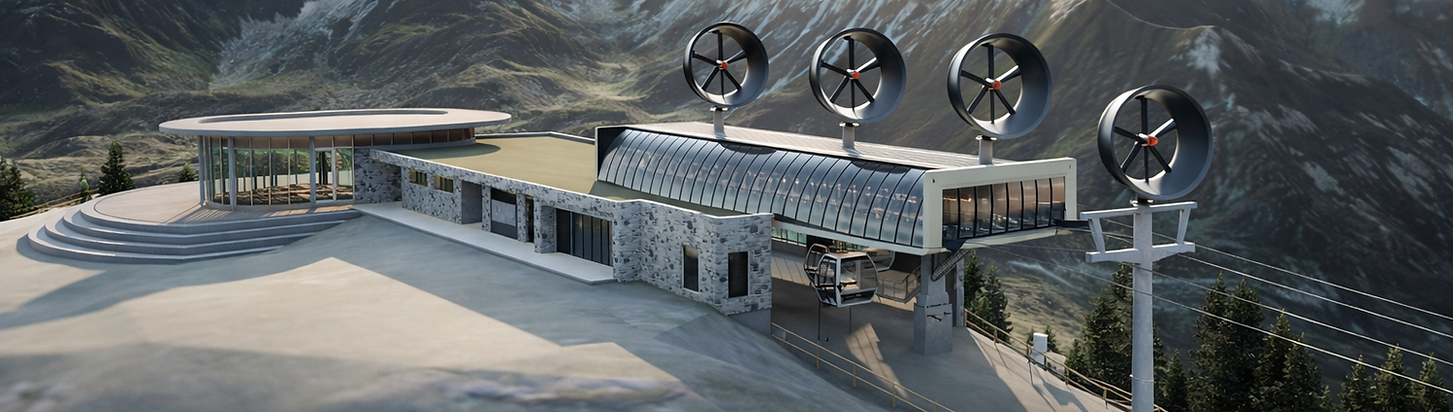 Bergstation mit Windturbinen im Panorama.png