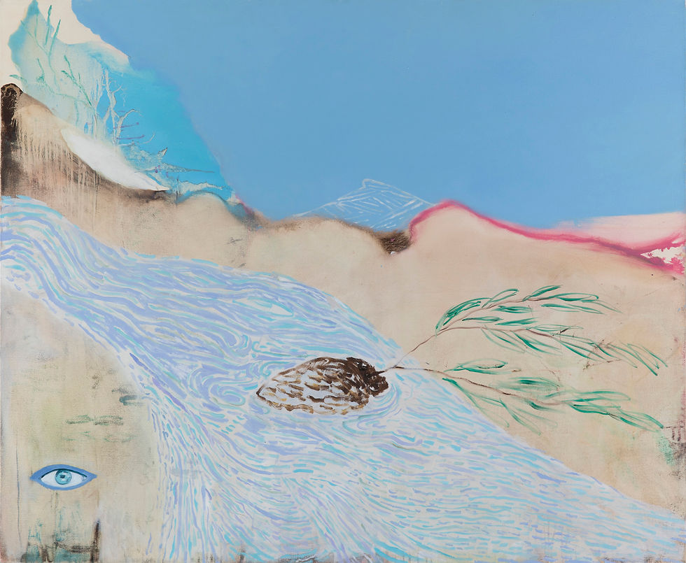 All life comes from the mountain oil on canvas  100x124cm