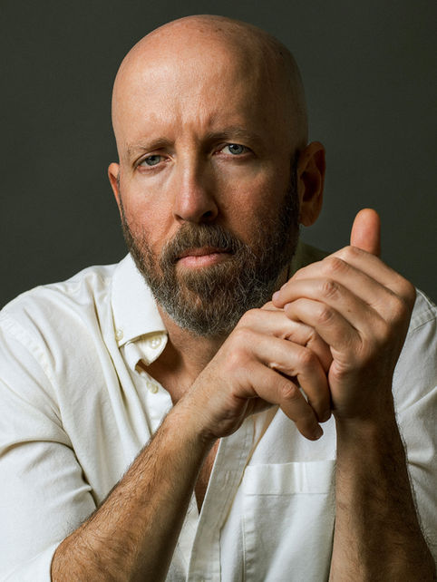 professional art portrait photo. bearded man white shirt by photographer tania calderon