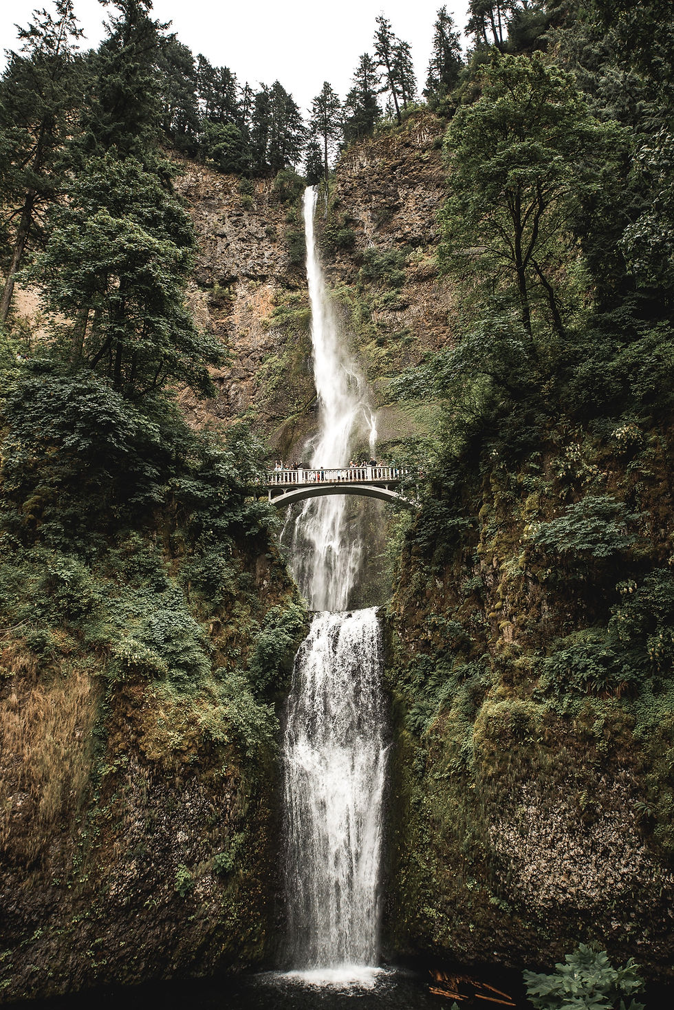 Waterfall With Bridge