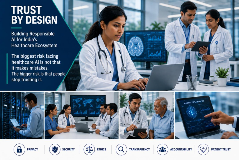 Responsible AI framework for India’s healthcare ecosystem focused on privacy, cybersecurity, validation, human oversight, and trust