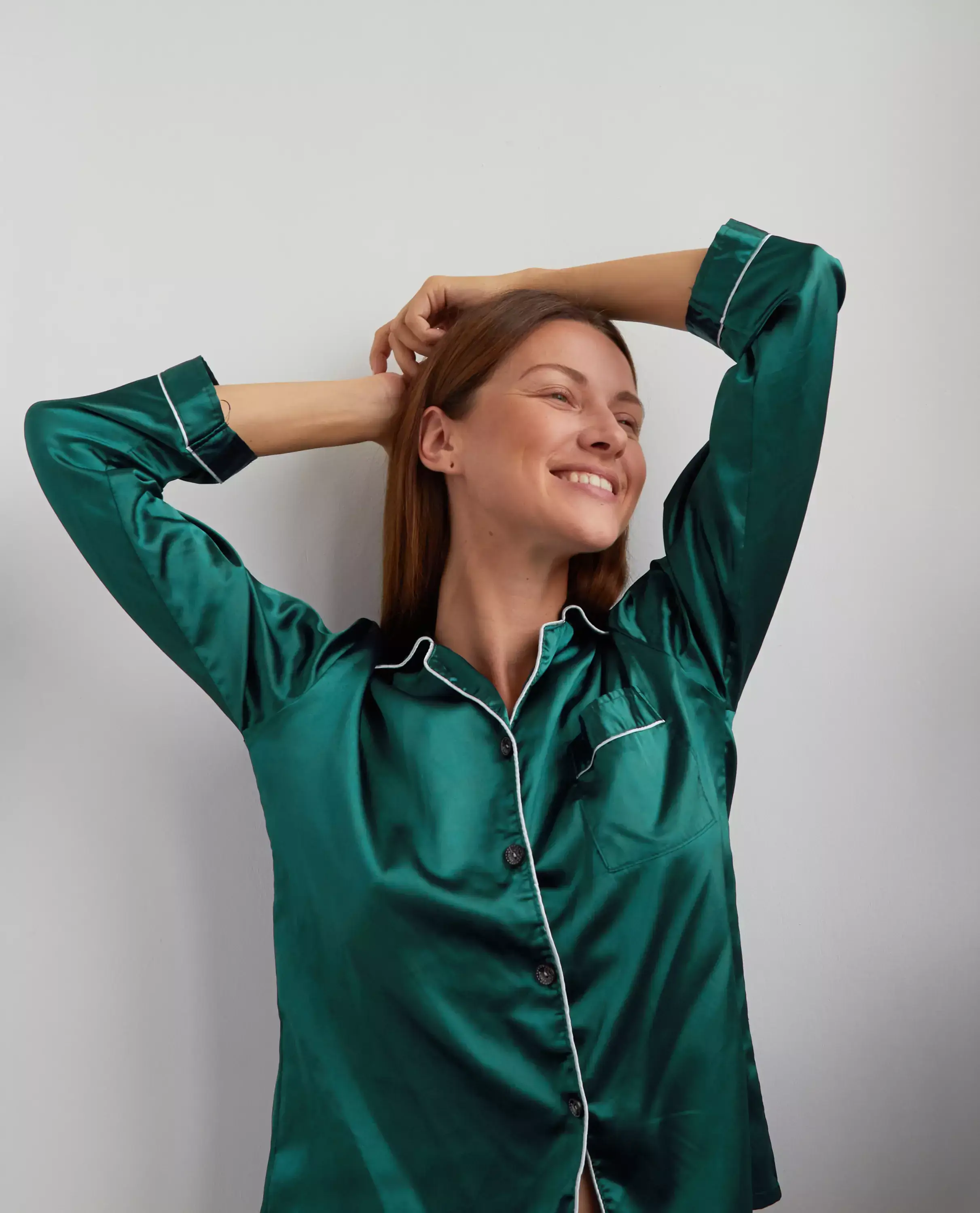 Happy feel less than confident woman in pyjamas (1).webp