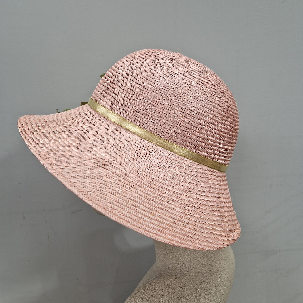 Thumbnail: Wide Brimmed Flapper Hat with Silk & Velvet Flowers