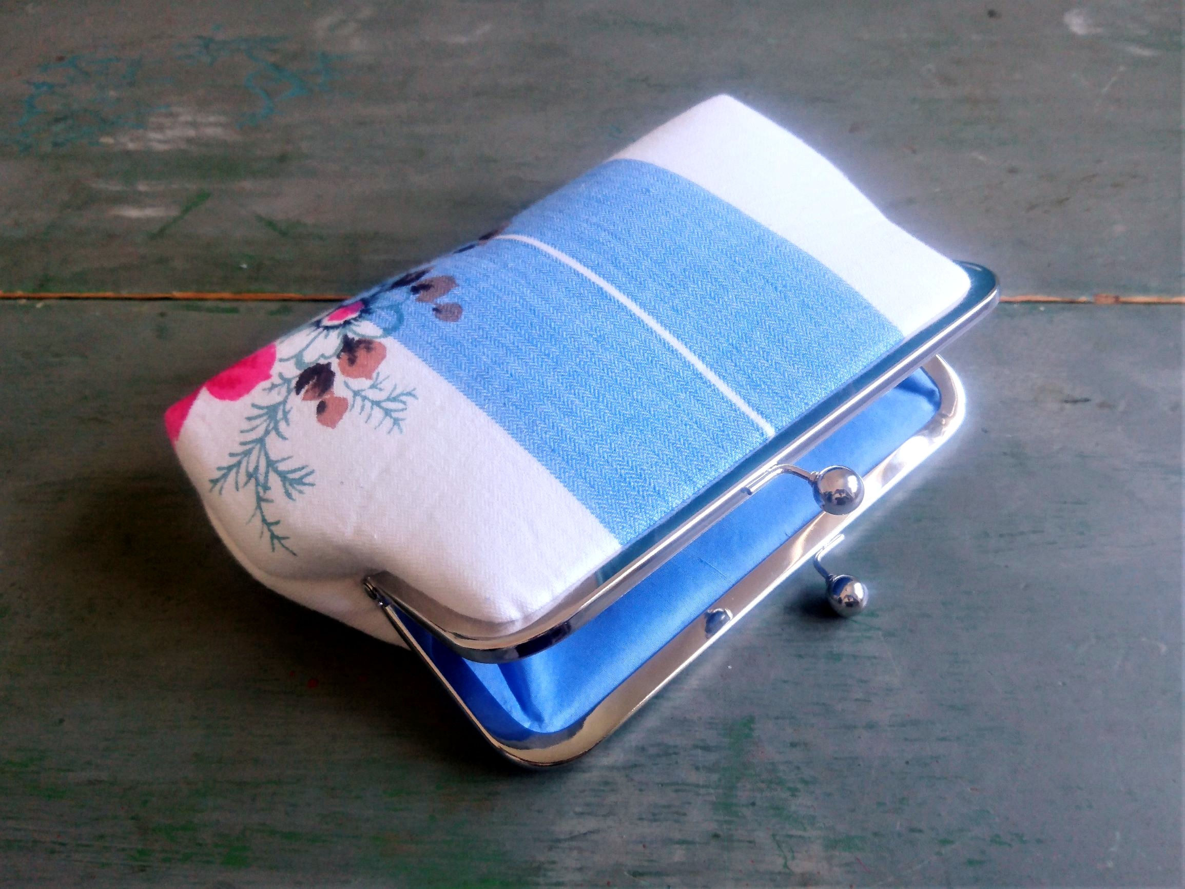 Rosa Vintage Linen Clutch Bag