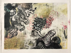 Wood lithograph print