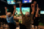 People cheering at Golf Island