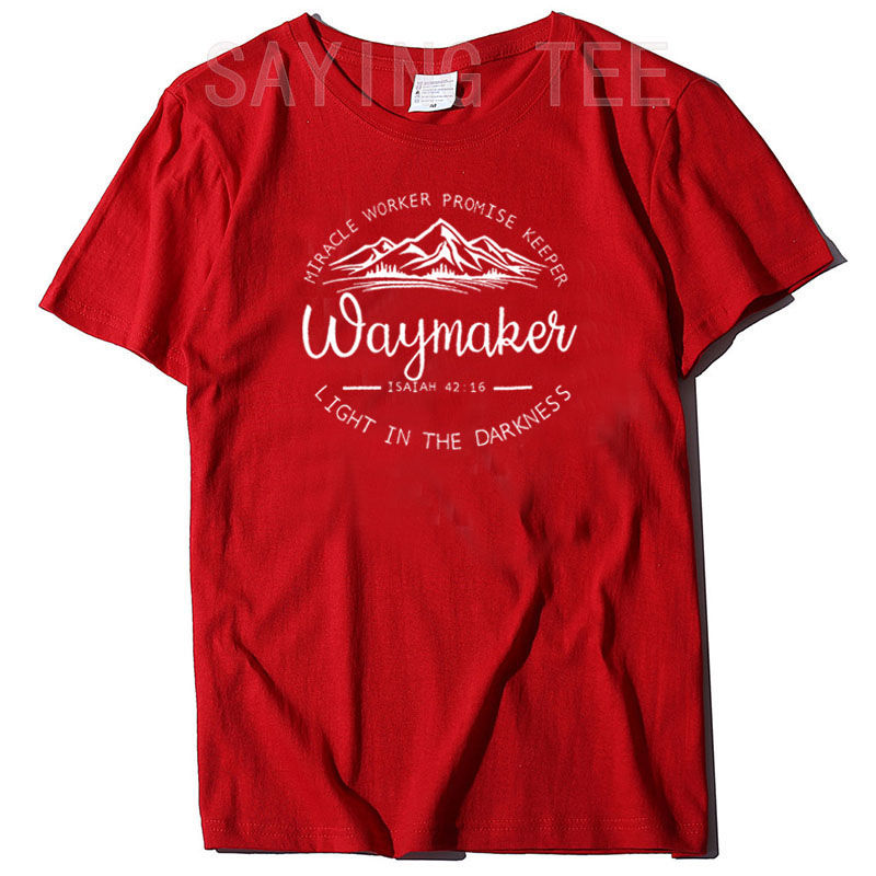Thumbnail: Christian Shirts for Women Waymaker Miracle Worker Promise Keeper T-Shirt 