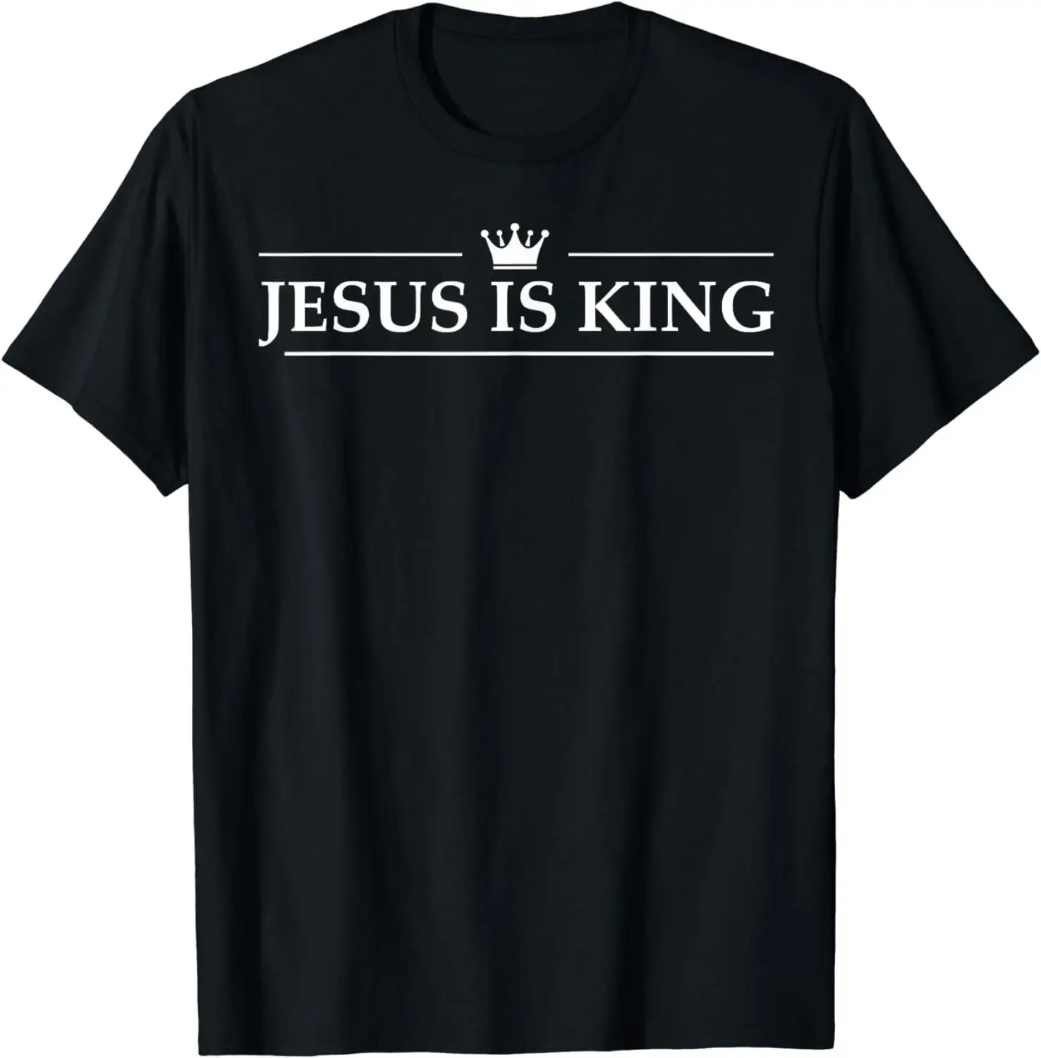 Christian Jesus Is King Design Crown T-Shirt Street Casual T-Shirt