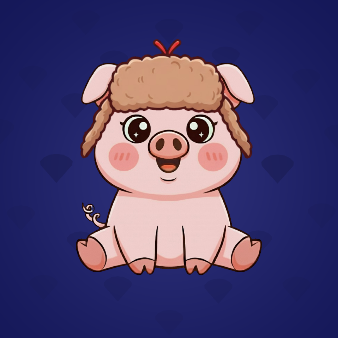 Ushanka Piggy Blue/Diamond