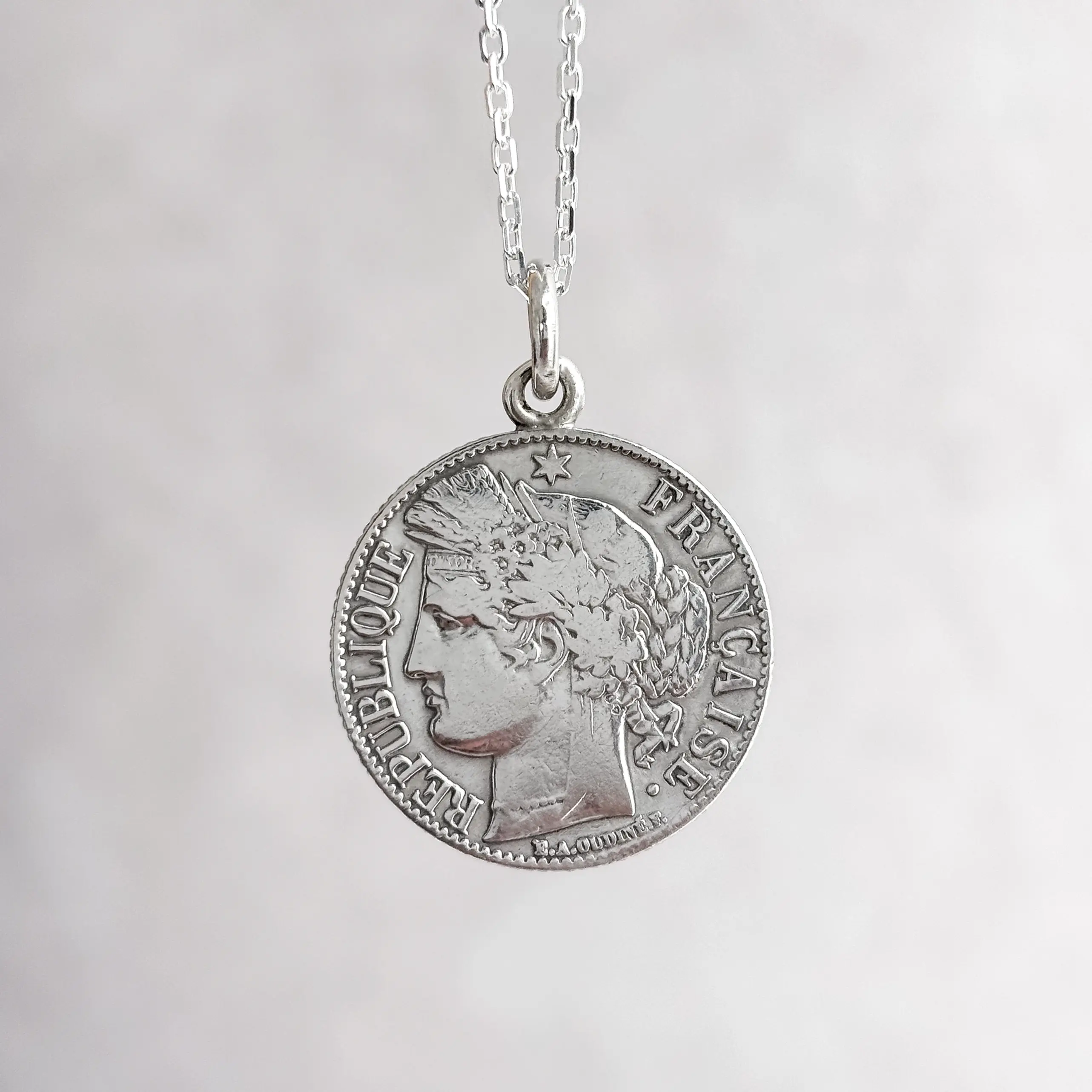 Ceres coin necklace, 1 Franc, Silver