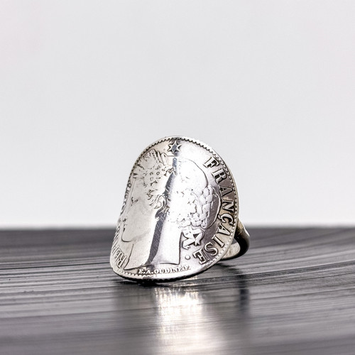 Bague Cérès – Pièce de Franc Cintrée en Argent Eliane Création