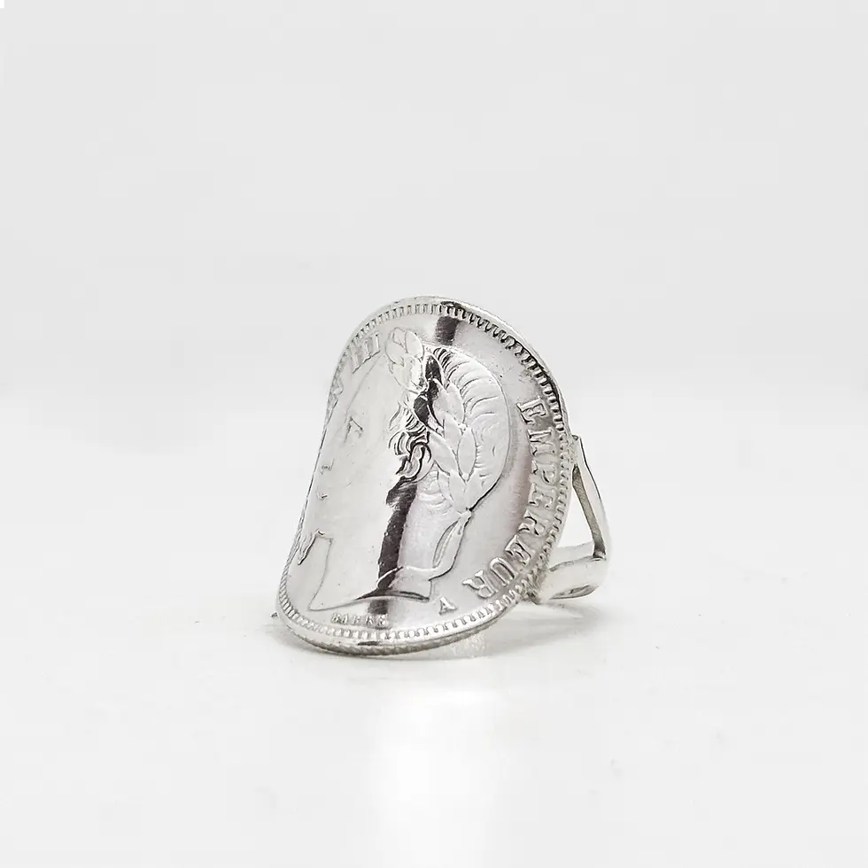 Miniature : Bague 1 Franc Napoléon III - Cintrée Double Corps en argent