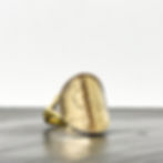 Bague cintrée en laiton avec pièce de 10 centimes Marianne – vue de face