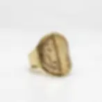 bague piece de monnaie 50 centimes morlon chevaliere cintree en laiton artisanale