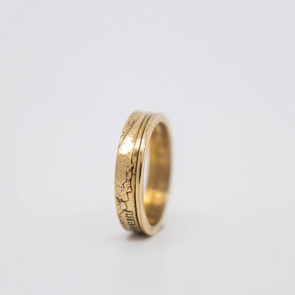 Thumbnail: Anneau 1 Franc Marianne de Morlon en laiton – bijou personnalisé Eliane Création, bague pièce historique française