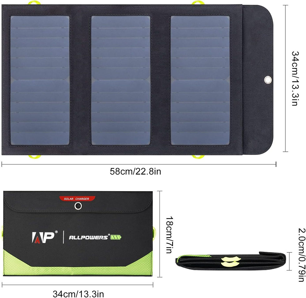 Miniatura: Panel Solar de 5 V, 21 W, ALLPOWERS, Cargador Solar portátil, 3 Salidas USB y 2