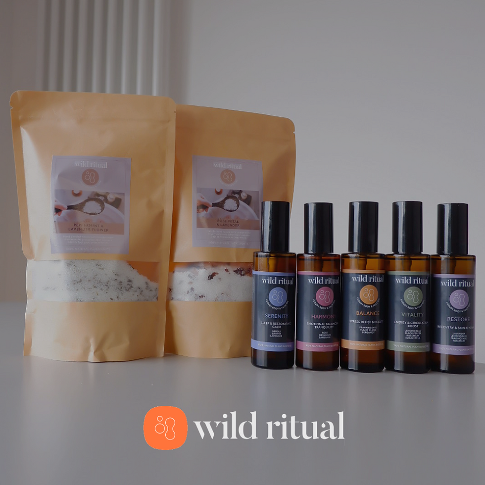 Natural salt scrub and Sauna Oils used during sauna session