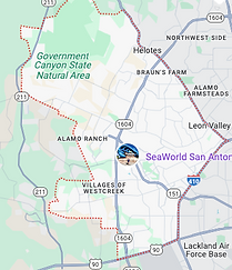 Map of the Far West Side of San Antonio Texas.