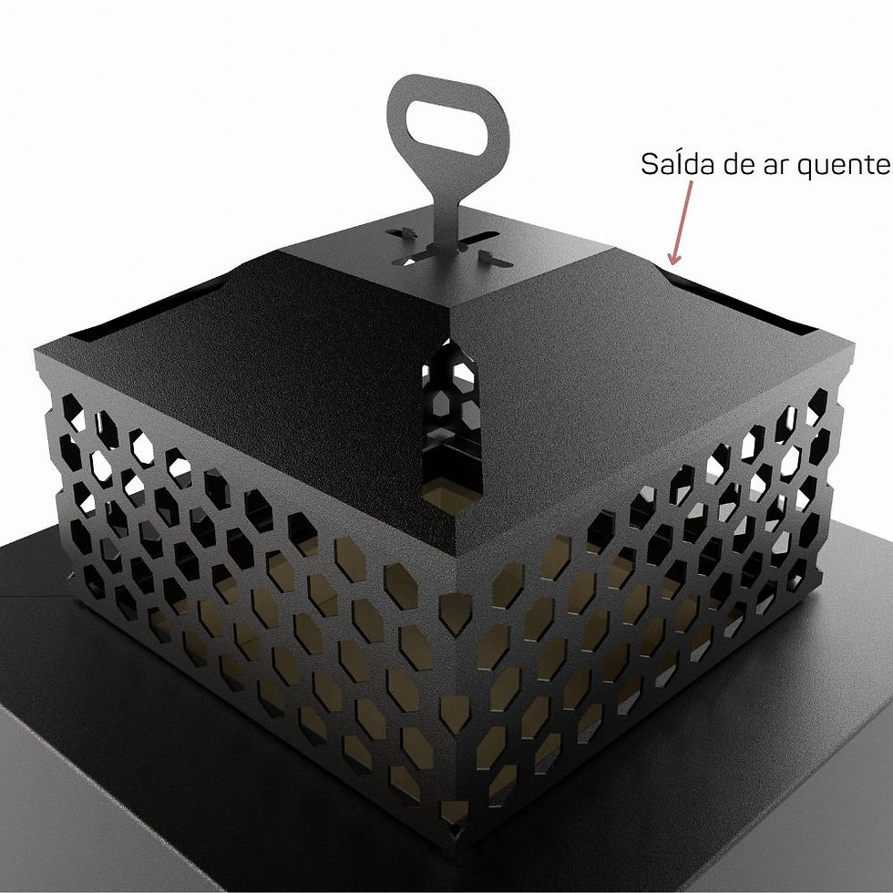 Miniatura: Lareira Externa Pira Tocheiro Quadrada 75x75 Cm sem Fumaça