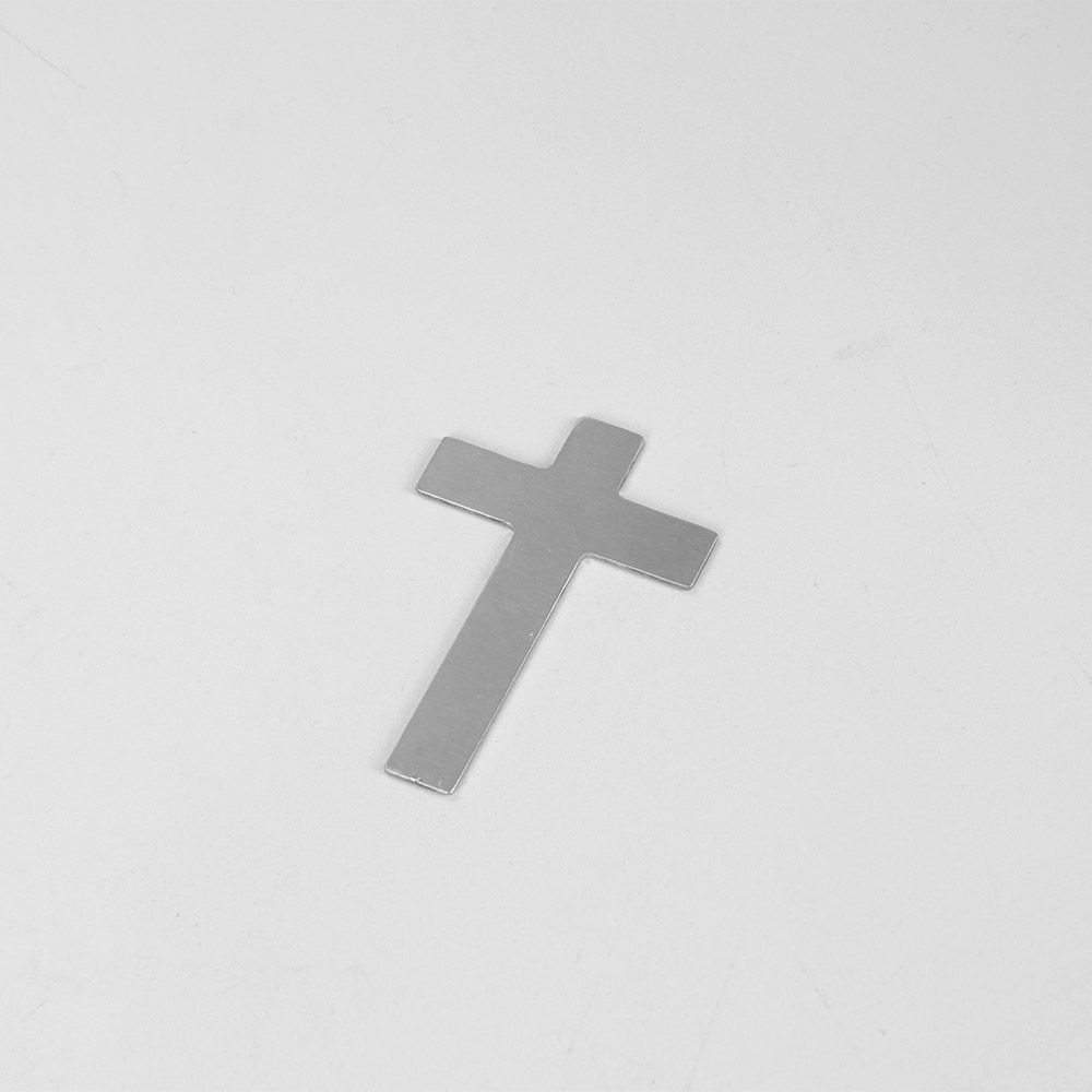 Cruz Crucifixo para Decoração em Inox 6x4cm com Dupla Face