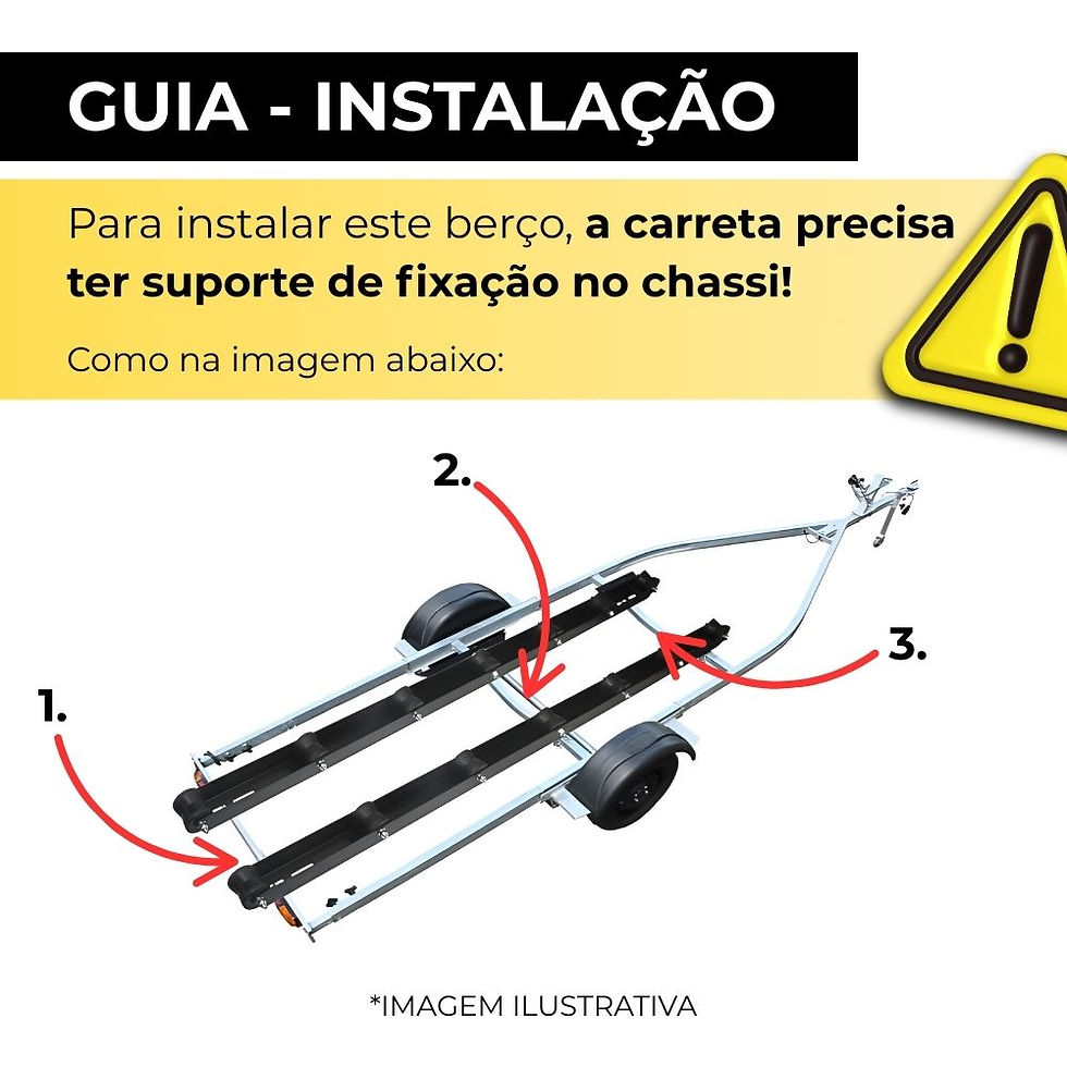 Miniatura: Par de Guia Barra Berço + Roletes Jetsky Barco Carretinha 3mt