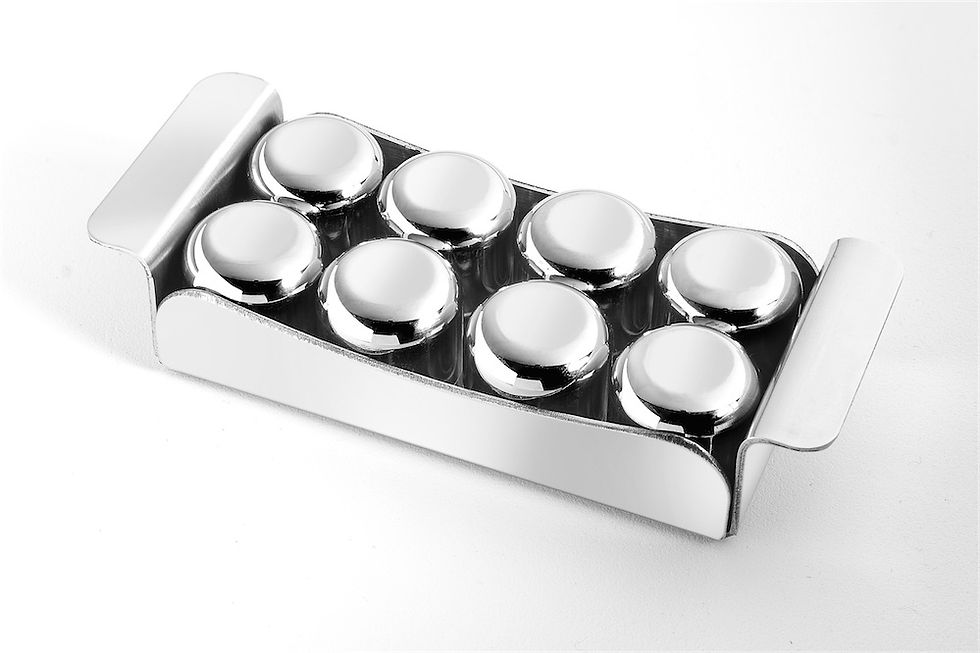 Miniatura: Cubo de Gelo em Inox Polido com Bandeja