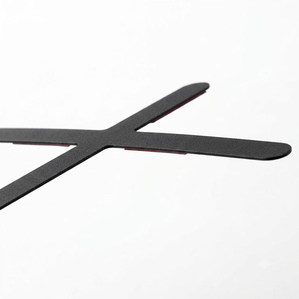 Miniatura: Cruz Crucifixo Slim Inox 28,5x19cm - Dupla Face- Preto Fosco