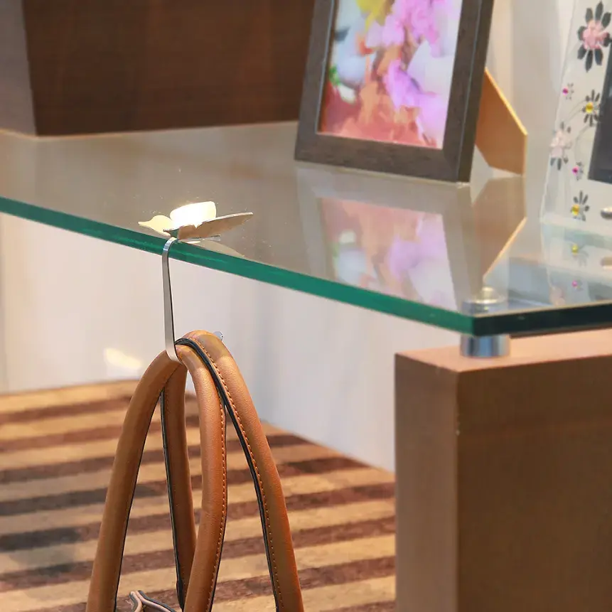 Miniatura: Porta Bolsa Borboleta em Aço Inox Escovado