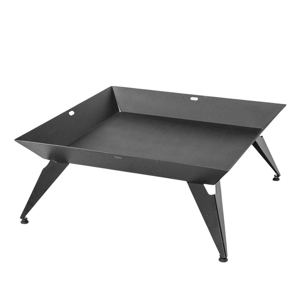 Lareira Externa Pira Tocheiro Quadrada 100x100 Cm Pés 40 cm Aço