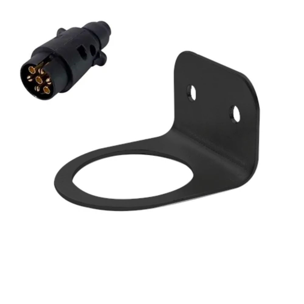 Suporte de Plug Macho Tomada Universal - 2 Furos - Preto