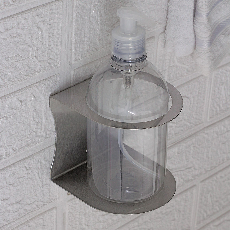 Miniatura: Suporte Sabonete liquido Álcool Gel Apoio 1 Frasco Inox