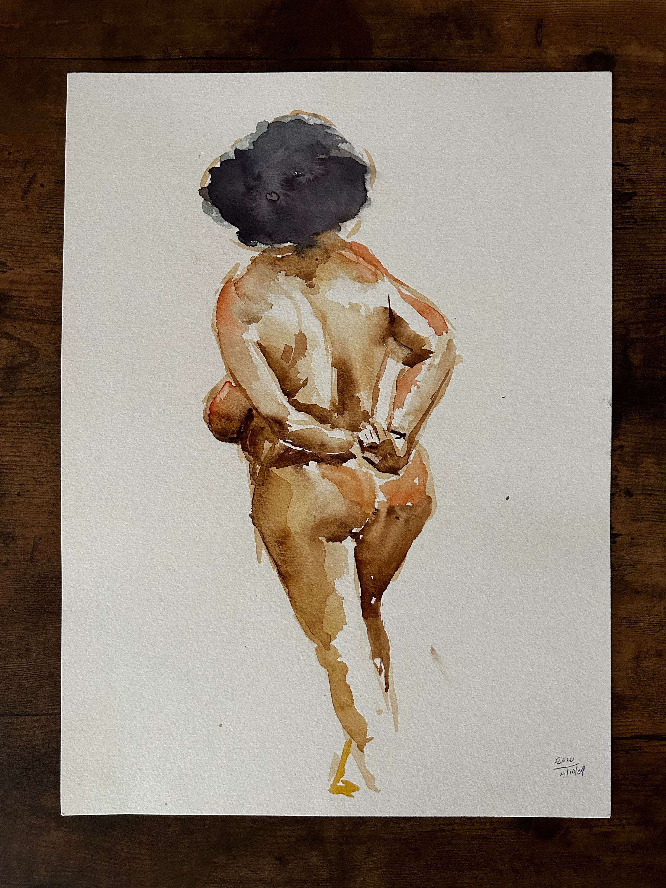STANLEY ROSENBERG WATERCOLOR OF NUDE MODEL 5