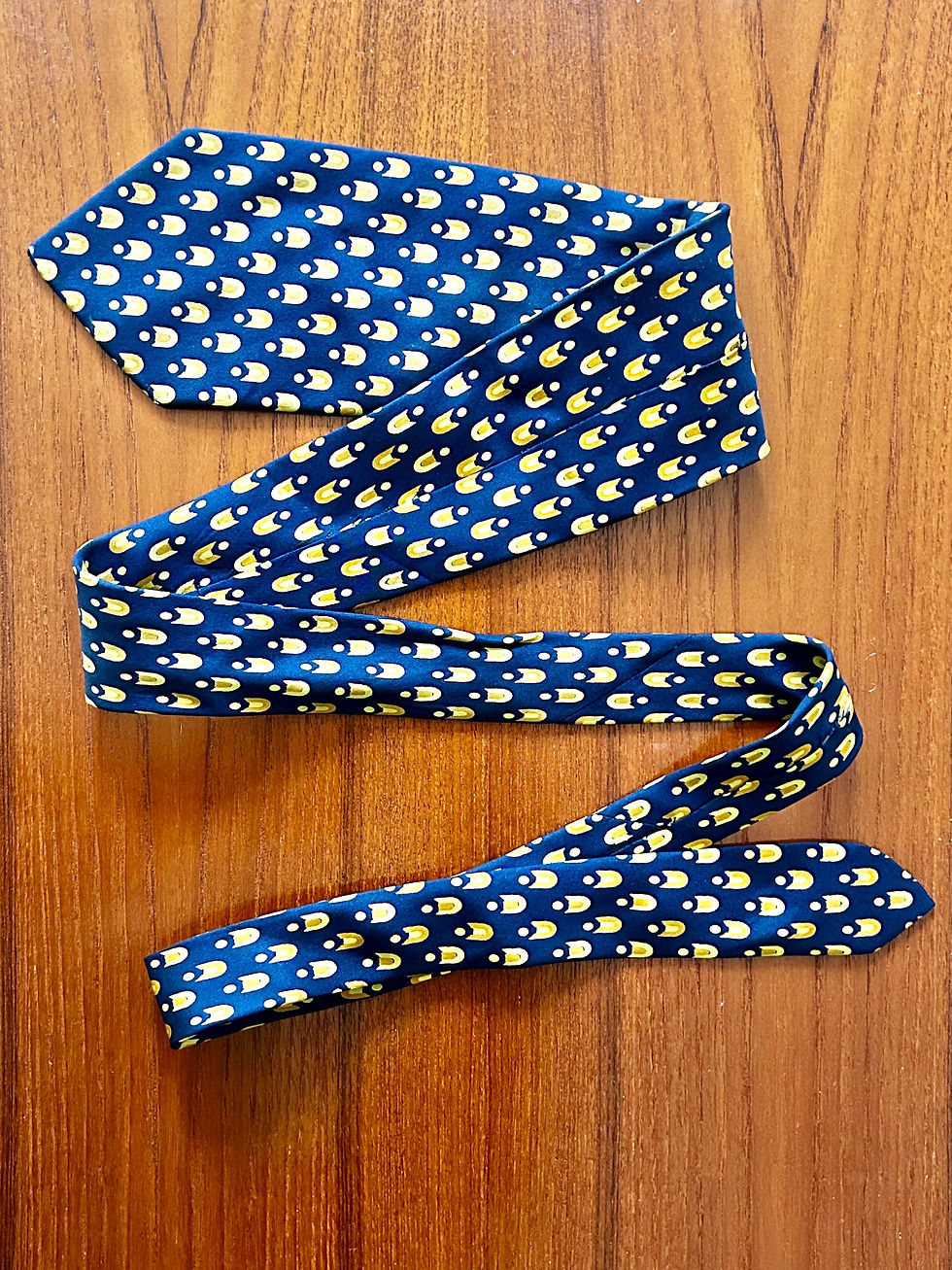 Vintage Givenchy Blue and Yellow Silk Neck Tie | Cure Thrift