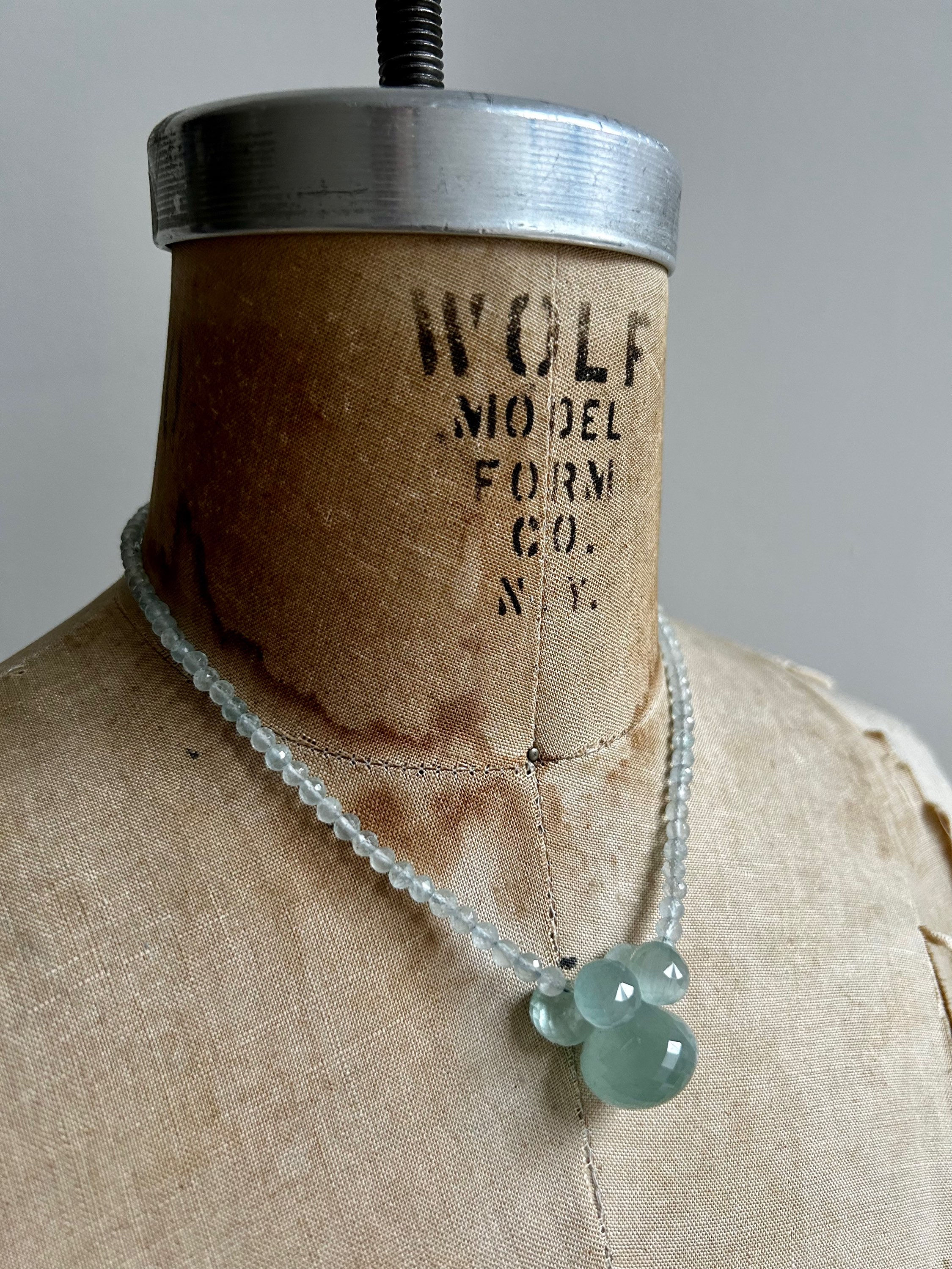 Aquamarine and Sterling Silver Necklace