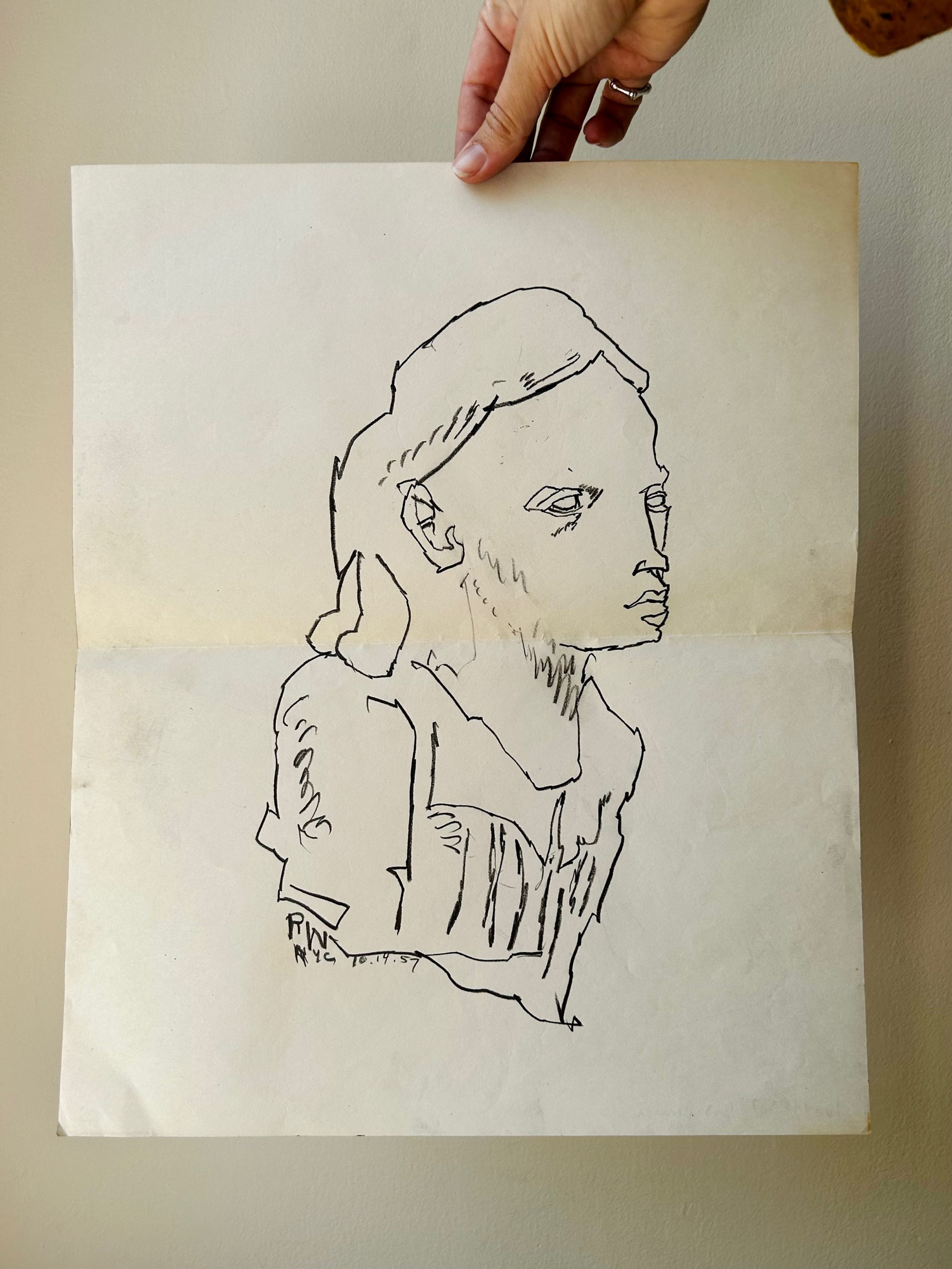 Unknown Artist “RW” 1957 Sketch 10