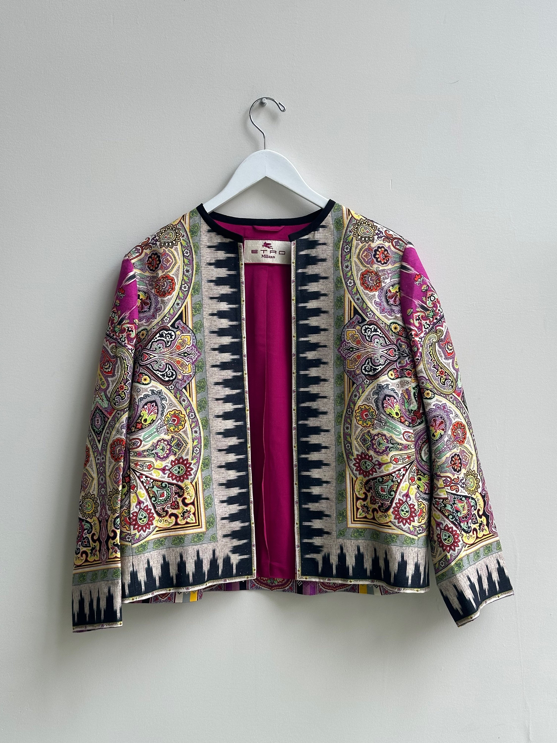 Etro Paisley Printed Evening Jacket Size 46