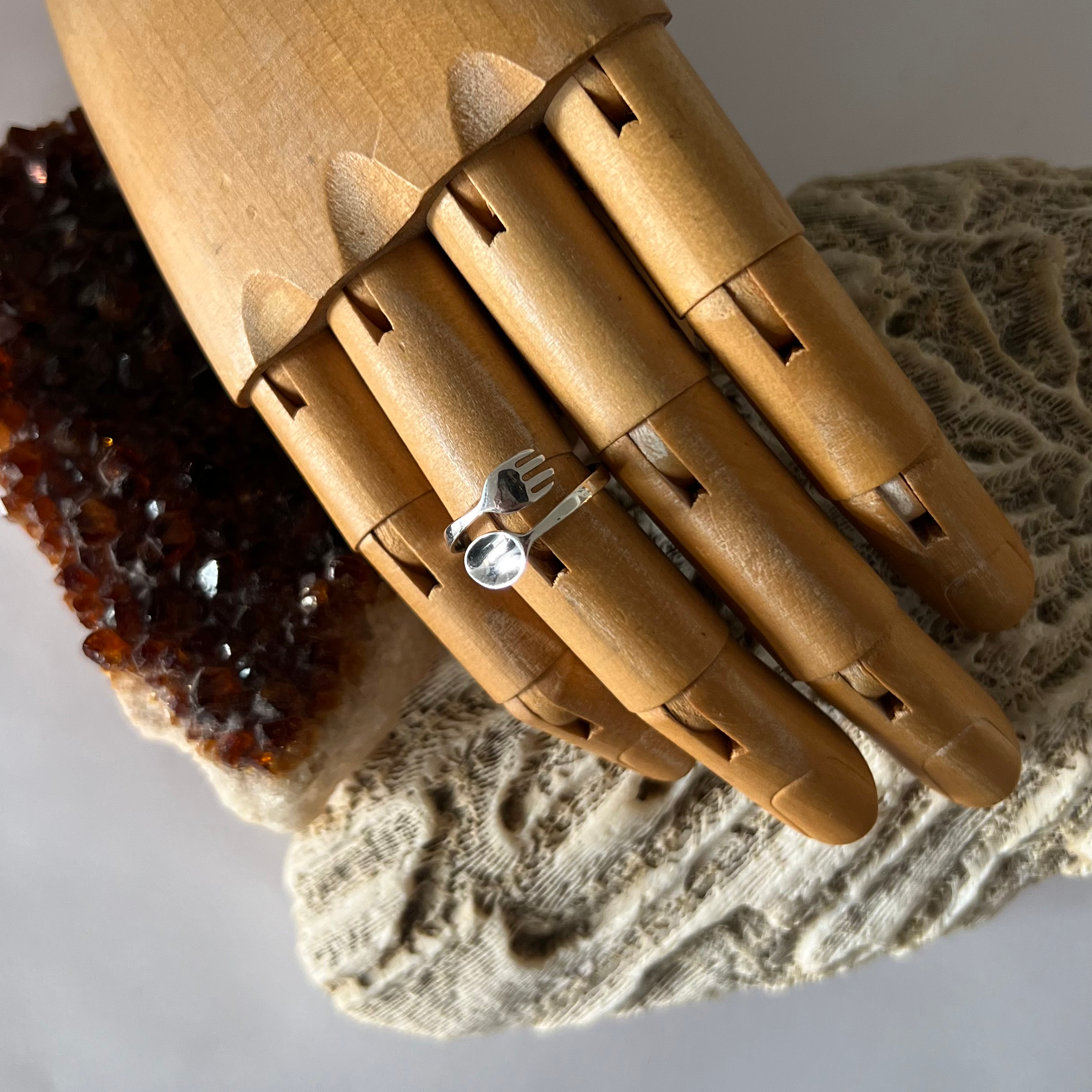 Sterling Silver Fork and Spoon Ring 