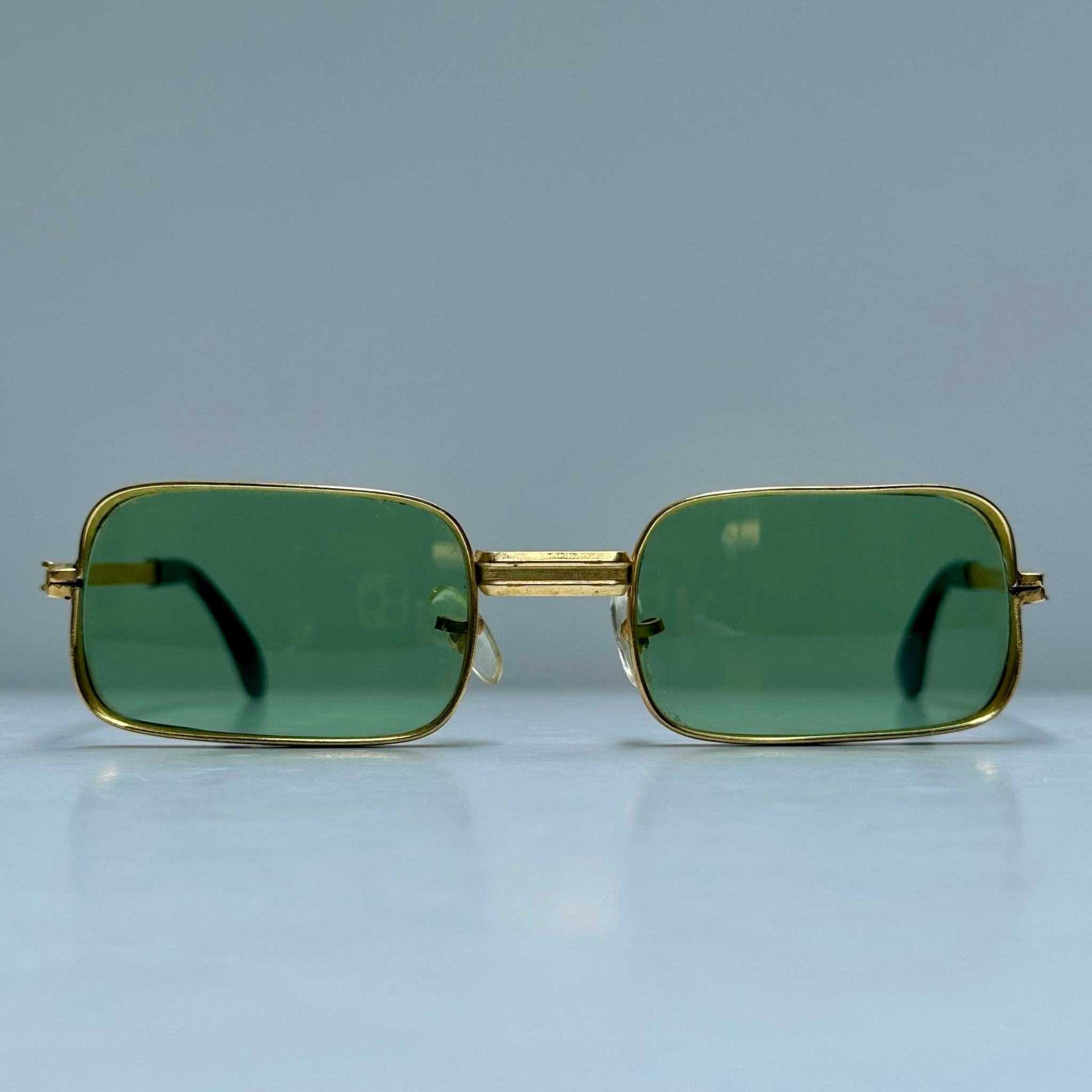 Vintage Gold Rectangular Japanese Sunglasses No.593