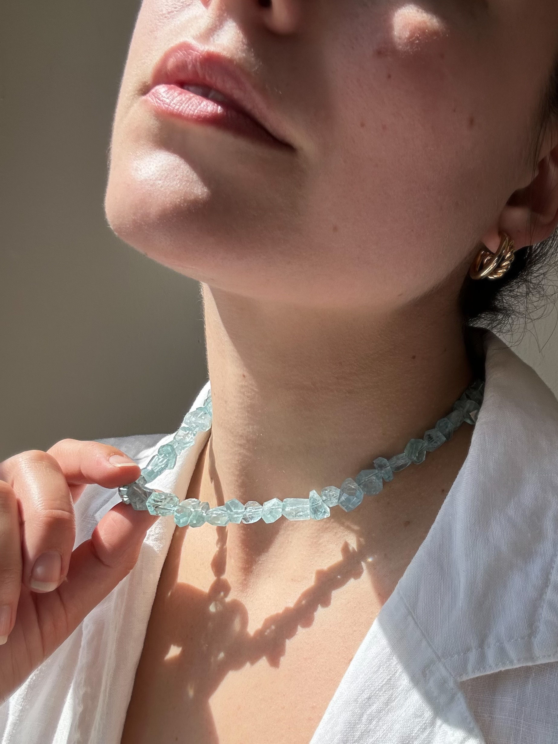 Aquamarine and 18K Gold Necklace