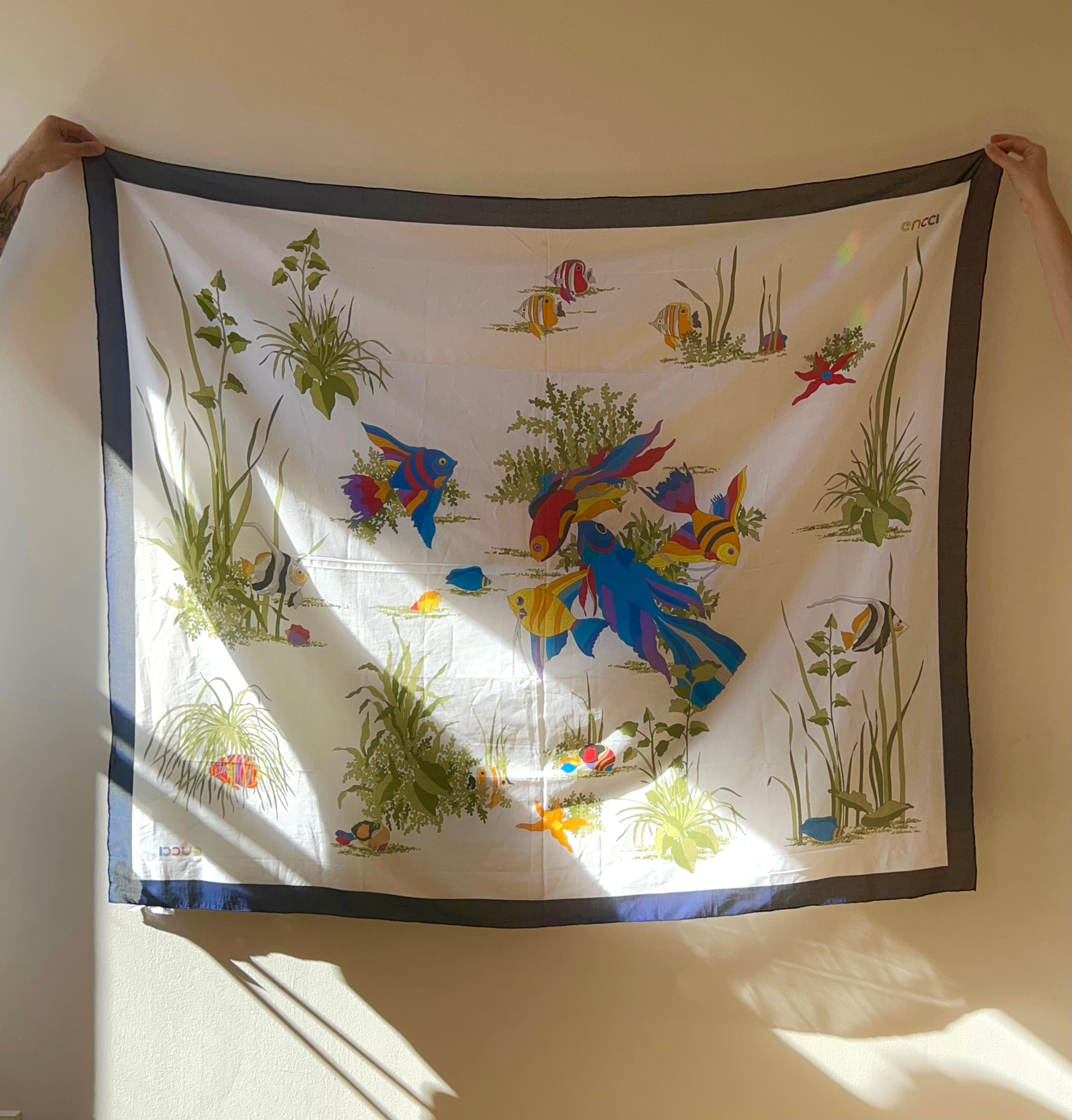 GUCCI OVERSIZED TROPICAL AQUATIC SCARF