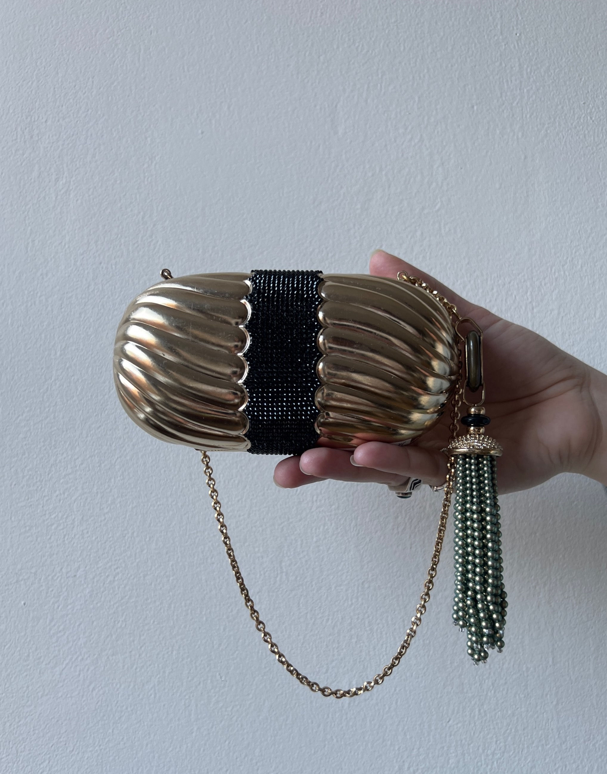 Judith Leiber Soap Dish Champagne Clutch Bag