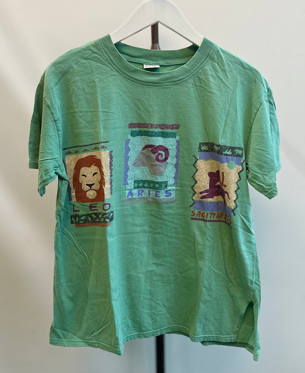 Vintage Leo, Aries, Sagittarius Zodiac Tee XS
