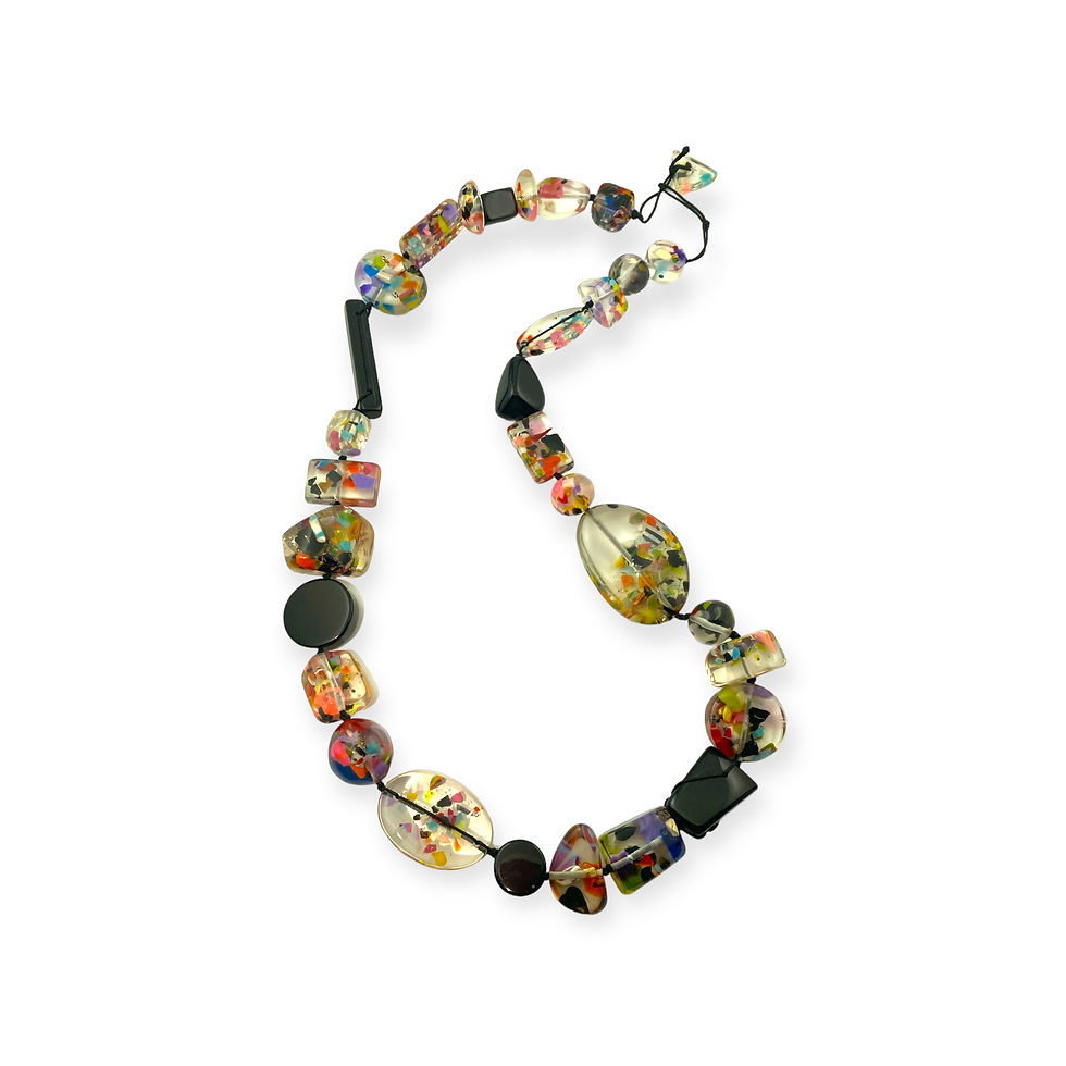 Thumbnail: Emma Necklace (Long) - Confetti/Black