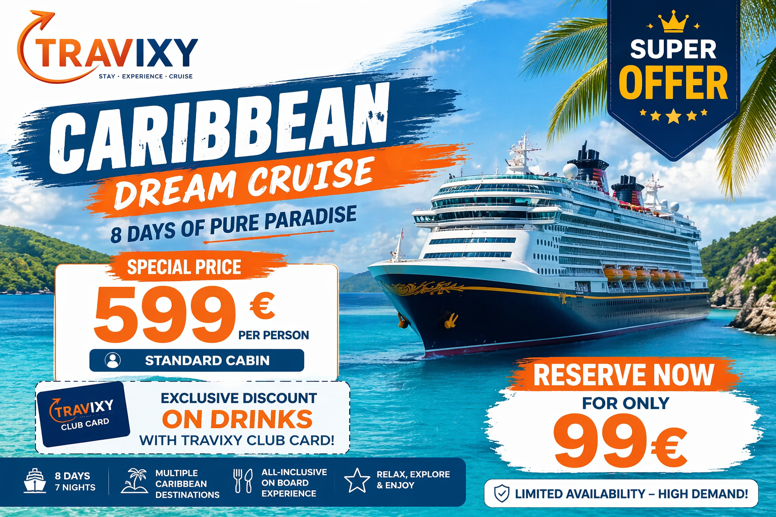 🌴 Caribbean Dream Cruise — 8 Days of Pure Paradise