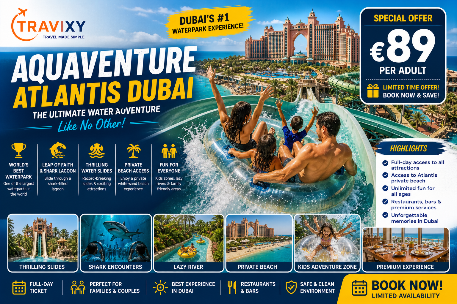 💦 Aquaventure — Atlantis Dubai | Ultimate Water Experience 🇦🇪✨