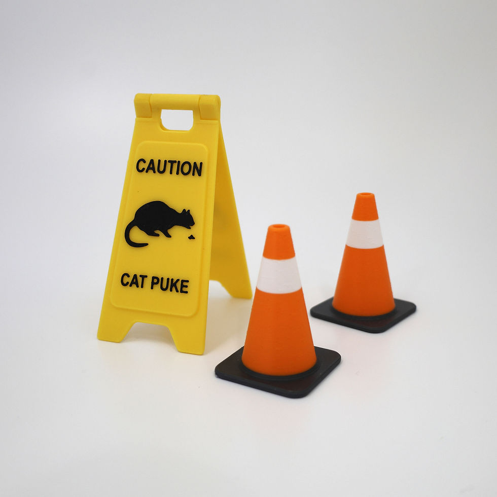 Miniature Caution Sign: Cat Puke