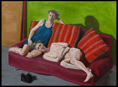 eduardo, lara, painting, doubles, twins, doppelganger, artist, art, repetition, couples, double, sofa, couch