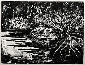 medusa eduardo lara artist woodcut